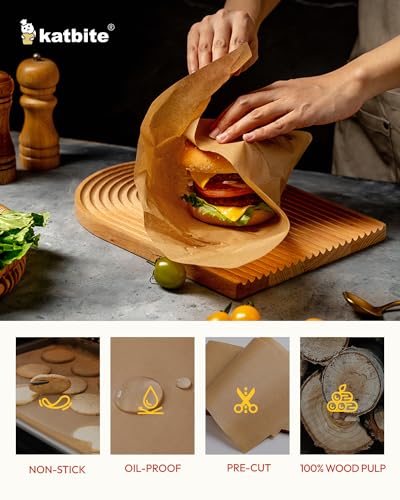 Katbite 400PCS Unbleached Parchment Paper Sheets, 12 x 16 IN Pre-Cut Baking Parchment, Extra Strong, Heavy Duty Non-Stick Baking Paper for Half Sheet Cookie Bread Cake Pans, Grilling Meat Pizza,Oven - color: 12"x16"-400