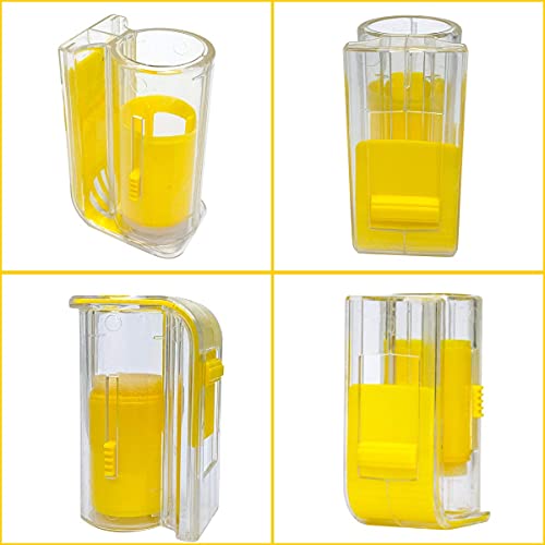Bee Queen Clips Catcher 5 PCS Plastic Transparent with Bee Queen Marker Bottle Beekeepers Mark Tool (Yellow Marker Bottle +5 pcs Clip)