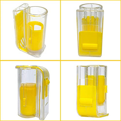 Bee Queen Clips Catcher 5 PCS Plastic Transparent with Bee Queen Marker Bottle Beekeepers Mark Tool (Yellow Marker Bottle +5 pcs Clip)