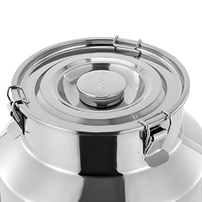 LOYALHEARTDY 28L/7.39Gal Milk Can, 304 Stainless Steel Milk Transport Cans Wine Pail Bucket Tote Jug Pot Oil Liquid Storage Barrel with 2 Handles Milk Container with Lid for Grain Wine Liquid - color: 28l-7.39gal