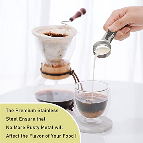 1PCS 1/8Cup (30ml, 1oz) Single Measuring Cup, Stainless Steel Measure Scoop, Metric and US Measurement, Dishwasher Safe - size: 1/8cup|30ml|1oz