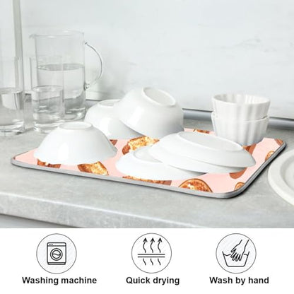 Dish Drying Mat for Kitchen Counter Corndogs Cheese 67 Absorbent Drying Dish Mat 18×24 inch Dish Rack Pad Coffee Mat for Sink Dishes Under Rack - size: 18x24in