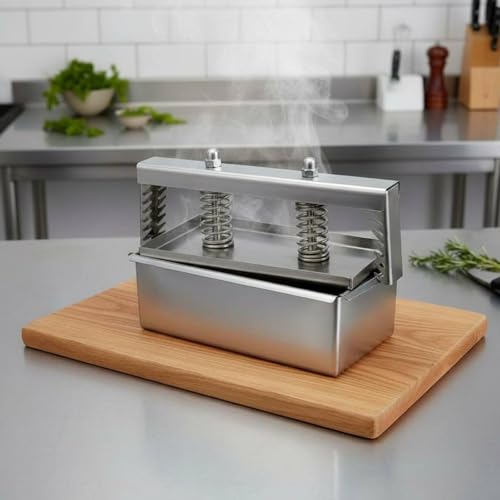 Stainless Steel Food Press Meat Shaping Tool Spring Compression Plate Effortless Cleaning Suitable for Kitchen Cooking Professional Use, 1.5KG, Extended Screw - size: 1.5KG, style: Extended Screw