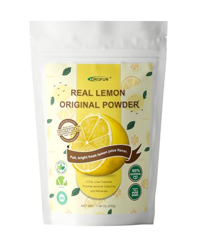 ORGFUN Original Lemon Powder, Freeze Dried Lemon Juice Powder, Great for Beverages, Smoothies, Baking 7.06 Oz - color: Lemon 7.06 Ounce