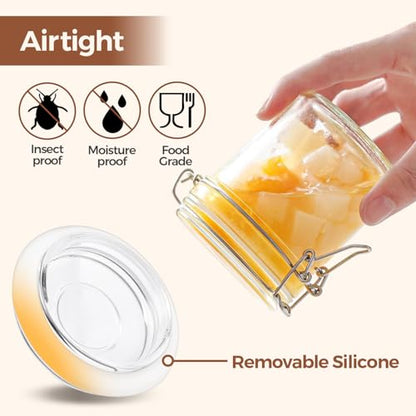 ComSaf Small Mason Glass Jars with Airtight Lids 8 oz 6 Pack Pantry | Jelly spice jar, Sourdough discard, Jam jelly honey, Spice rack cabinet organization, Seasoning herbs powders - size: 8oz*6
