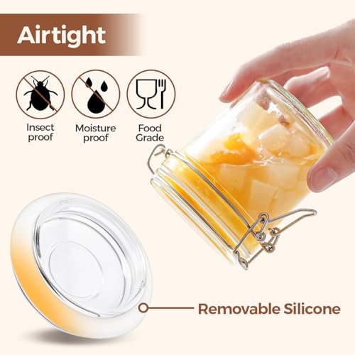 ComSaf Small 8 oz Glass Jars with Airtight Lids 12 Pack Jam Pantry | Jelly jars, Sourdough discard, Spices crafts, Pantry organization, Small size, Kitchen cabinet storage, Sourdough starter - size: 8oz*12