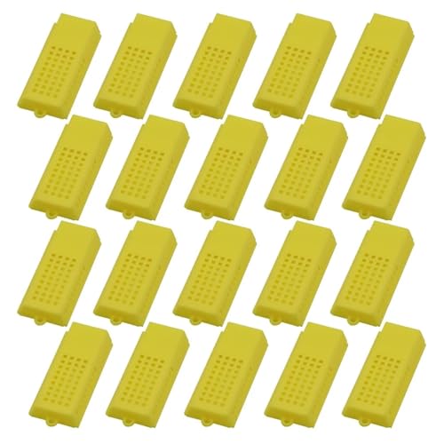 Queen Bee Cage 50Pcs Beekeeping Transport Cages Yellow Bees Queen Post Room Cage Plastic King Prisoner Bee Apiculture Tools for Beekeeping Supplies