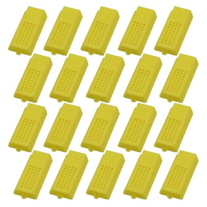 Queen Bee Cage 50Pcs Beekeeping Transport Cages Yellow Bees Queen Post Room Cage Plastic King Prisoner Bee Apiculture Tools for Beekeeping Supplies