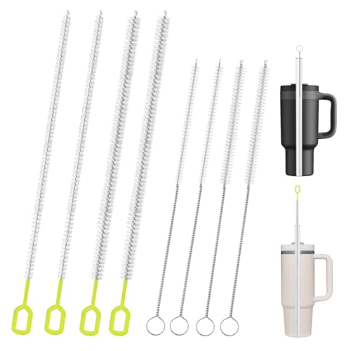 8-Piece Straw Cleaner Brush Set for Cleaning Straws - (4-Size) Extra Long Nylon Pipe Cleaners, Reusable Straw Cleaning Brush for Stanley Tumbler, Sippy Cup, Baby Bottle and Tubes (Type A) - size: Type A