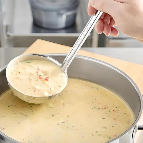 OCS Parts Pro Series Stainless Steel Culinary Ladle | 12-Ounce | One-Piece Dishwasher Safe Home, Restaurant, Buffet and Catering Serving Ladle for Sauces, Soup, Gravy, and Salad Dressing - size: 12 Ounce