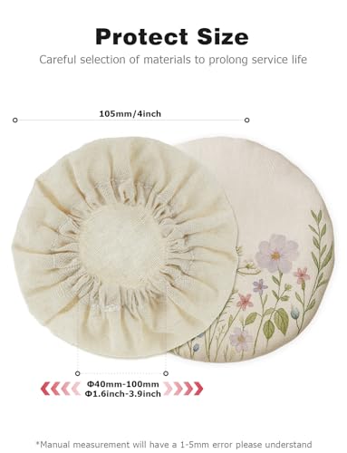 100% Linen Jar Covers, Floral Design 5pcs Cloth Covers for Sourdough Starter Jars with Diameter of 3-4 Inch - color: Green