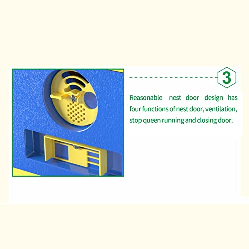 Queen Nuc Box Bee Mating Nuc Hive Bee House Mini Bee Hives Box Queen Rearing Box for Beekeeping (Blue)