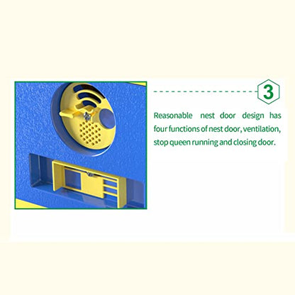 Queen Nuc Box Bee Mating Nuc Hive Bee House Mini Bee Hives Box Queen Rearing Box for Beekeeping (Blue)