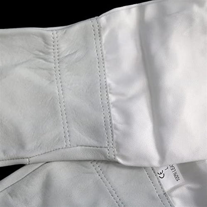 Goatskin Leather Beekeeper's Gloves with Ventilated Long Sleeves Elastic Cuffs Beekeeper Protected Gloves Beekeeping (Color : Beige, Size : X-Large) - color: Beige