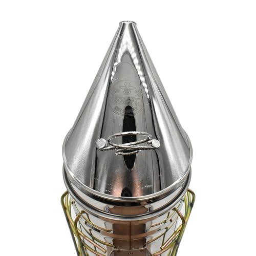 Good Land Bee Supply GLSMKR2 Beekeeping Beehive Smoker Stainless Steel w/Heat Shield & 3 Chinese Mugwort