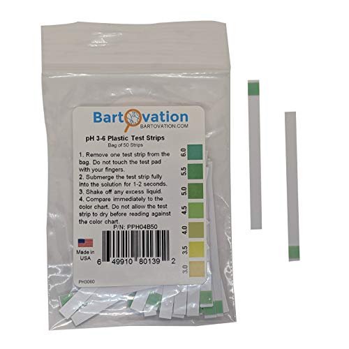 Bartovation pH 3-6 Short Range Test Strips, 50-Pack | Sushi Rice, Salsa, Kefir, made in USA