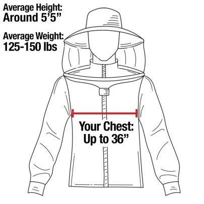 Beekeeping Jacket with Round Veil and Gloves, 100% Cotton Bee Jacket with YKK Brass Zippers - Small - size: Small