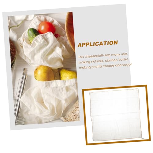 SHOWERORO Tofu Making Supplies 6 Pcs of Reusable Cheesecloth Bags Straining Fabric for Cheese Yogurt Milk Unbleached Cotton Easy to Clean