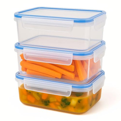 Tribello 68 oz Airtight Food Storage Containers with SnapTight Lids – Clear, Stackable, BPA-Free Meal Prep Containers for Kitchen, Freezer & Pantry – 3-Pack - size: 68 OZ - 3 Pack