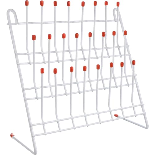 Tube Drying Rack Laboratory Draining Rack, Glassware Beaker Drying Holder Steel Wire Test Wall-Mount Tree Stand Cleaning Frame Tool 24 Pegs Bottle Drying Rack