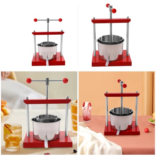 Durable 3L/6L Stainless Steel Cheese Tincture Herb Fruit Wine Manual Press for Making Wine or Juice from Honey (3L+6L) - size: 3L+6L