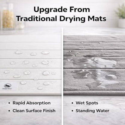Premium White Stone Dish Drying Mat - 19x15 Ultra Absorbent Diatomaceous Earth Dish Drying Rack, Crack-Resistant Kitchen Appliance, Non-Slip Modern Kitchen Decor.