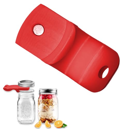 Canning Jar Opener, Mason Jar Opener Canning Tool, Releases Vacuum Seal on Wide Mouth and Regular Mouth Lids,Magnetic Jar Lid Lifter for Canning.Ideal for Preserving, Pickling and Home Food Storage - color: Red