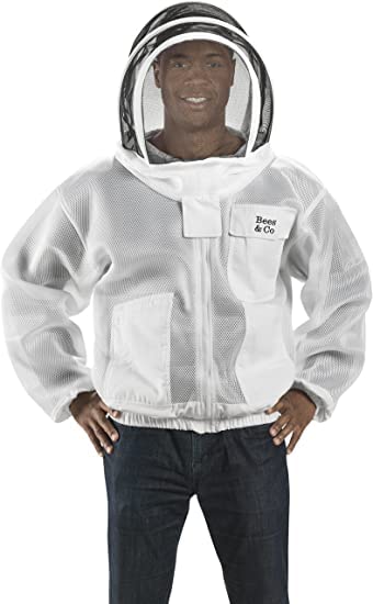 Bees & Co K84 Ultralight Beekeeper Jacket with Fencing Veil - size: Large