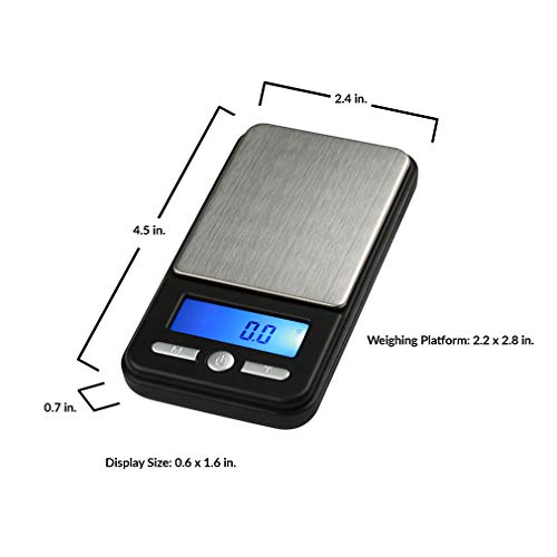American Weigh Scales Digital Pocket Scale AC Series 650g x 0.1g | High Precision 0.1g Accuracy Mini Gram Scale for Kitchen, Lab, Jewelry, Coin Scale, Small Digital Gram Scale Portable Travel Scale - size: 650g x 0.1g