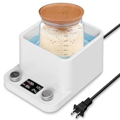 MYMULIKE Sourdough Starter Warmer for Sourdough and Kombucha Brewing - Waterproof Water Bath Heat Pad for Constant Temperature Control - Multi-Purpose Kitchen Warmer for Bread Proofing and Yogurt - color: White