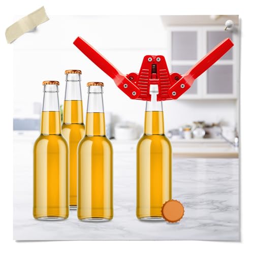 Fermentaholics Beer Bottle Capper & Lid Set – Double Wing Manual Capping Tool with 144 Crown Caps – Fits Standard 12 oz & Homebrew Beer Bottles (Capper & Lid Set -144 Orange Crown Caps) - size: Capper & Lid Set -144 Orange Crown Caps