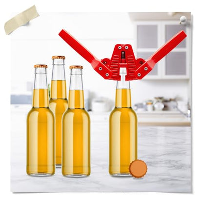 Fermentaholics Beer Bottle Capper & Lid Set – Double Wing Manual Capping Tool with 144 Crown Caps – Fits Standard 12 oz & Homebrew Beer Bottles (Capper & Lid Set -144 Orange Crown Caps) - size: Capper & Lid Set -144 Orange Crown Caps