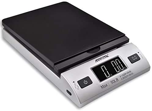 Accuteck 8250 High Accuracy Digital Shipping Scale and Postal Scale, 0.1oz Precision, 50Lb - color: Black silver, size: 50LB
