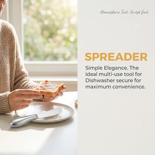 2PCS Stainless Steel Butter Knife Set, Multipurpose Butter Spreader Knife for Cold Butter, Cream Cheese, Jam, Pastry, Charcuterie Board and Kitchen Food Prep