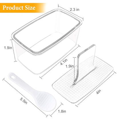 2PCS Clear Musubi Press Mold, Non-Stick Musubi Maker, BPA-Free Onigiri Mold Sushi Press for Hawaiian Musubi Home DIY (with 2 Rice Ladles) - color: 2 Pcs Transparent