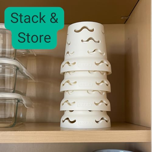 Kuppy Silicone Water Bottle Drying Rack - Fast-Dry Bottle Dryer for 20-64oz Cups - Reusable Food Storage Bag Drying Rack - Compatible with Stanley, Owala, Stasher (Gray, 4-Pack) - color: Gray
