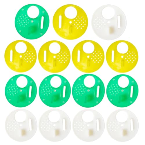 Yahpetes 15 Pcs Bee Nest Door Beekeeping Tools 2.68'' Bee Round Beehives Vents Plastic Vents Bee Hive Nuc Box Entrance Gate Beekeeping Tool (Bee Nest Door)