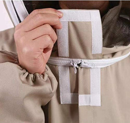 Beekeeper Professional Jumpsuit Suit Beekeeping Brown Space Suit with Self Supporting Veil for Bee Keepers Include Protective Gloves - size: X-Large