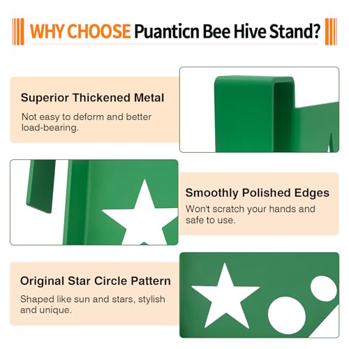 Bee Hive Stand, 4 PCS Beehive Frame Holder, Green 2-layer Painted Metal Bee Hive Frame Grip Perch, Portable Beehive Inspection Bracket Rack Supports Shelf, Beekeeping Supplies Hive Tool for Apiarist - color: Green-4pcs
