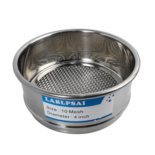 10 Mesh Lab Sieves 4" Diameter 304 Stainless Steel Wire Cloth Test Sieve for Industrial Laboratory Home - size: 10 mesh