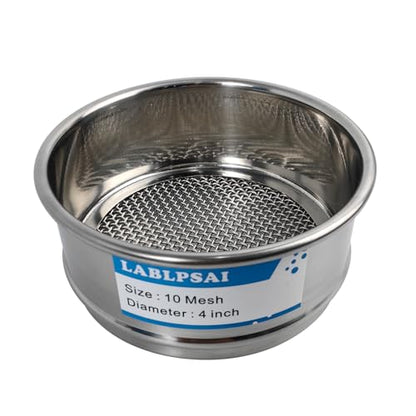 10 Mesh Lab Sieves 4" Diameter 304 Stainless Steel Wire Cloth Test Sieve for Industrial Laboratory Home - size: 10 mesh
