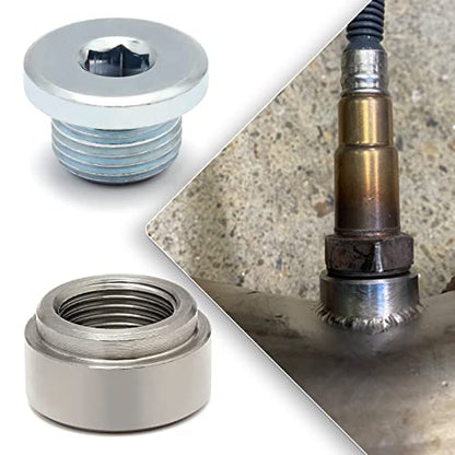 LEDAUT M18X1.5 Stepped Mounting Bung and Plugs Stainless Steel(2 Bungs/2 Plugs) Fittings Weld Bung
