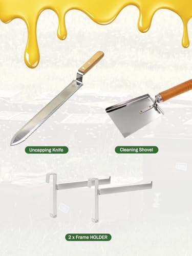 30 PCS Beekeeping Supplies, Beekeeping Tool Kit | Includes Bee Smoker, 5 Gallon Honey Bucket, Queen Bee Cage, Bee Hive Feeder, Beehive Tools for Beginners and Beekeepers