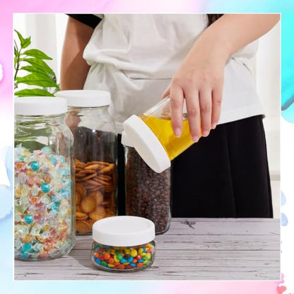 Teenyyou 6 Pcs Silicone Lids Mason Jar Lids Thickened Leak Proof Lid for 70mm Mouth Mason Jars, Reusable Large Canning Jar Caps(White) - color: White, size: 70 mm