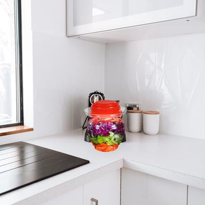 SOLUSTRE Airtight 1l Pickle Jar with Inner and Infrared Sealed Lids Plastic Vegetable Fermenting Container for Home Kimchi and Sauerkraut Storage
