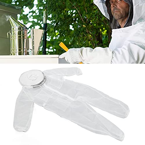 Luocute Bee Suit for Men Women, Cotton Breathable Ultra Thin Soft Comfortable Full Body Beekeeping Suit with Round Hat Veil, Anti Sting Protection for Beeyard and Backyard