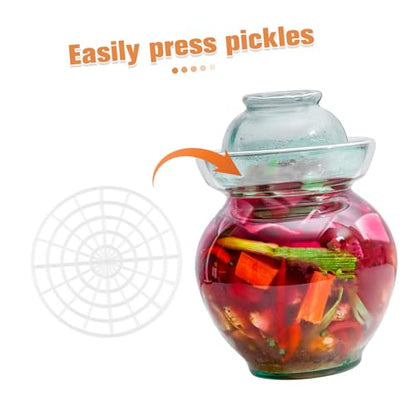 Cabilock 5pcs Round Mesh Pickle Jar Press Plates for Fermenting Vegetables Sauerkraut Pounder with Easy Clean Design Enhances Flavor for Kimchi and Home Canning