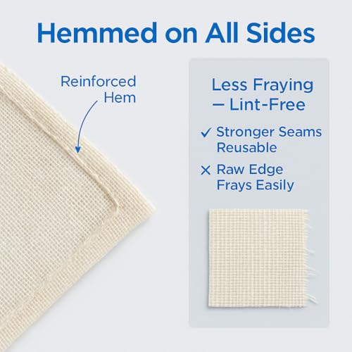 5 Pack Grade 100 Cheesecloth 36×36 in — Reusable Cheese Cloths, 100% Unbleached Cotton, Hemmed on All Sides (Lint-Free), Butter Muslin for Straining Yogurt, Nut Milk, Broth, Jelly & Cold Brew - size: 5 PCS - 36x36 Inch