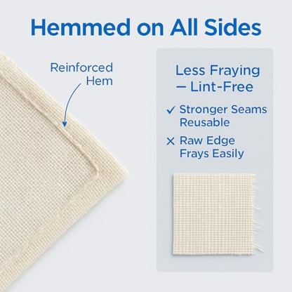 5 Pack Grade 100 Cheesecloth 36×36 in — Reusable Cheese Cloths, 100% Unbleached Cotton, Hemmed on All Sides (Lint-Free), Butter Muslin for Straining Yogurt, Nut Milk, Broth, Jelly & Cold Brew - size: 5 PCS - 36x36 Inch