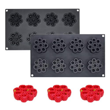 Cake Mold, Silicone Round Raspberry Molds for Mousse Cake, French Dessert, Candy, Soap, Resin Coaster, Non-Stick Baking Pan, Reusable Food Grade Silicone Mould (F_ Raspberry) - size: F_ Raspberry